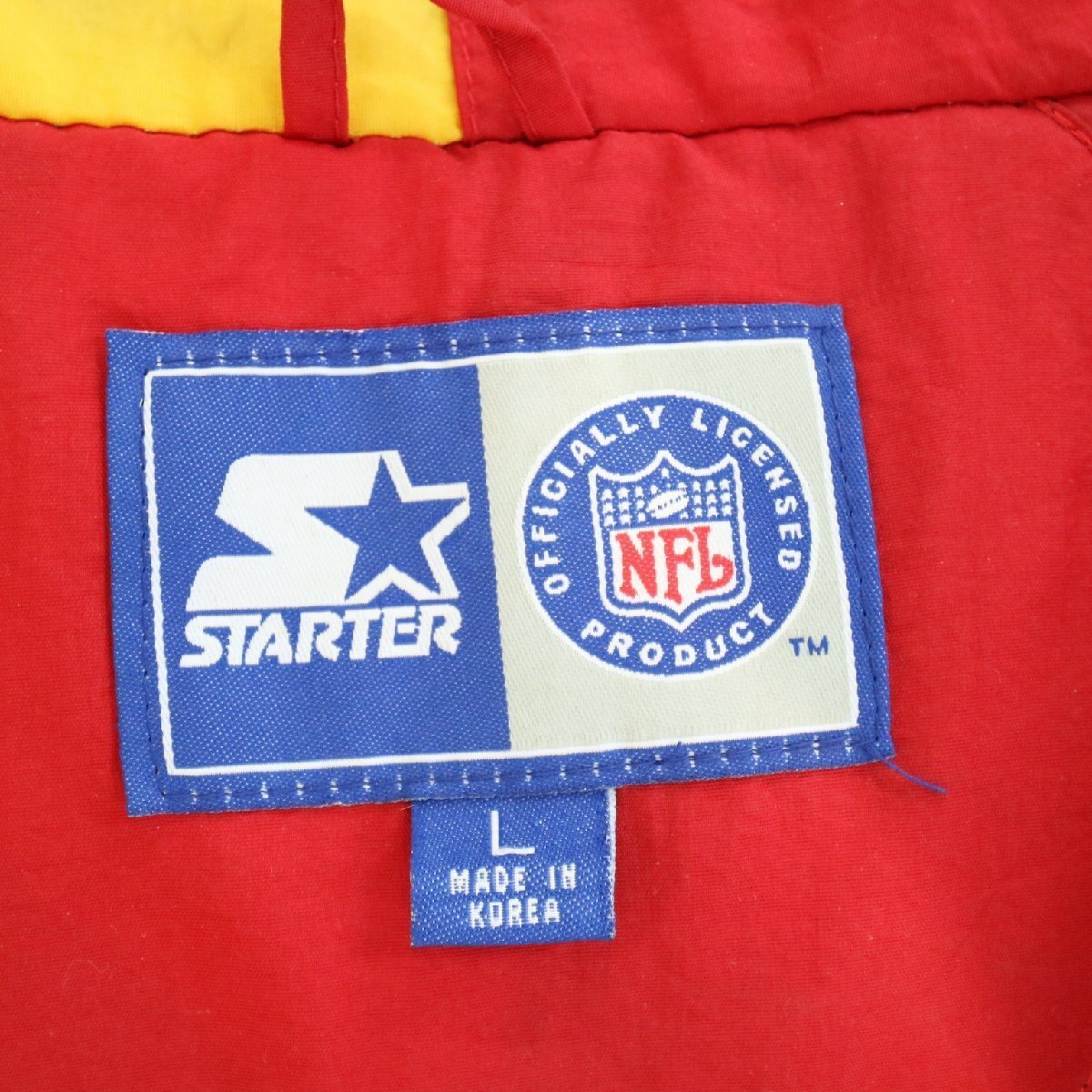 STARTER スターター NFL CHIEFS 中綿 ナイロンジャケット プロチーム アウター アメフト 赤×黄色 ( メンズ L ) M5914 1円スタートの画像10