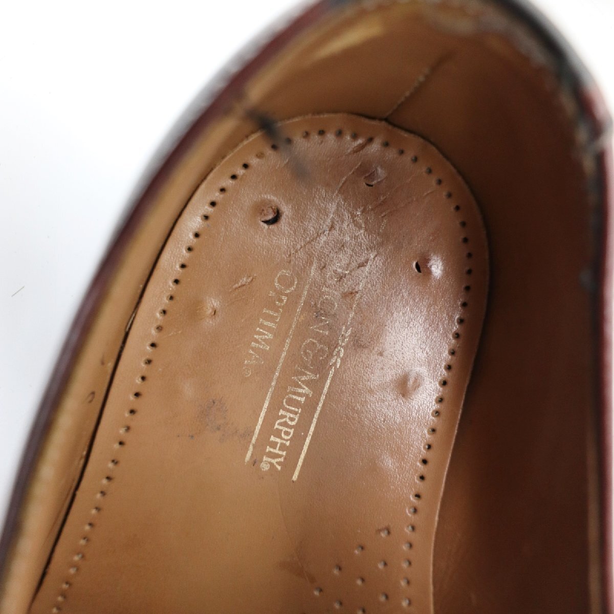 USA製 JOHNSTON&MURPHY 外羽根式 Uチップ 本革 レザー 革靴 レザーシューズ ( メンズ 8 1/2 D ≒ 26.5cm ) KA0057 1円スタートの画像7