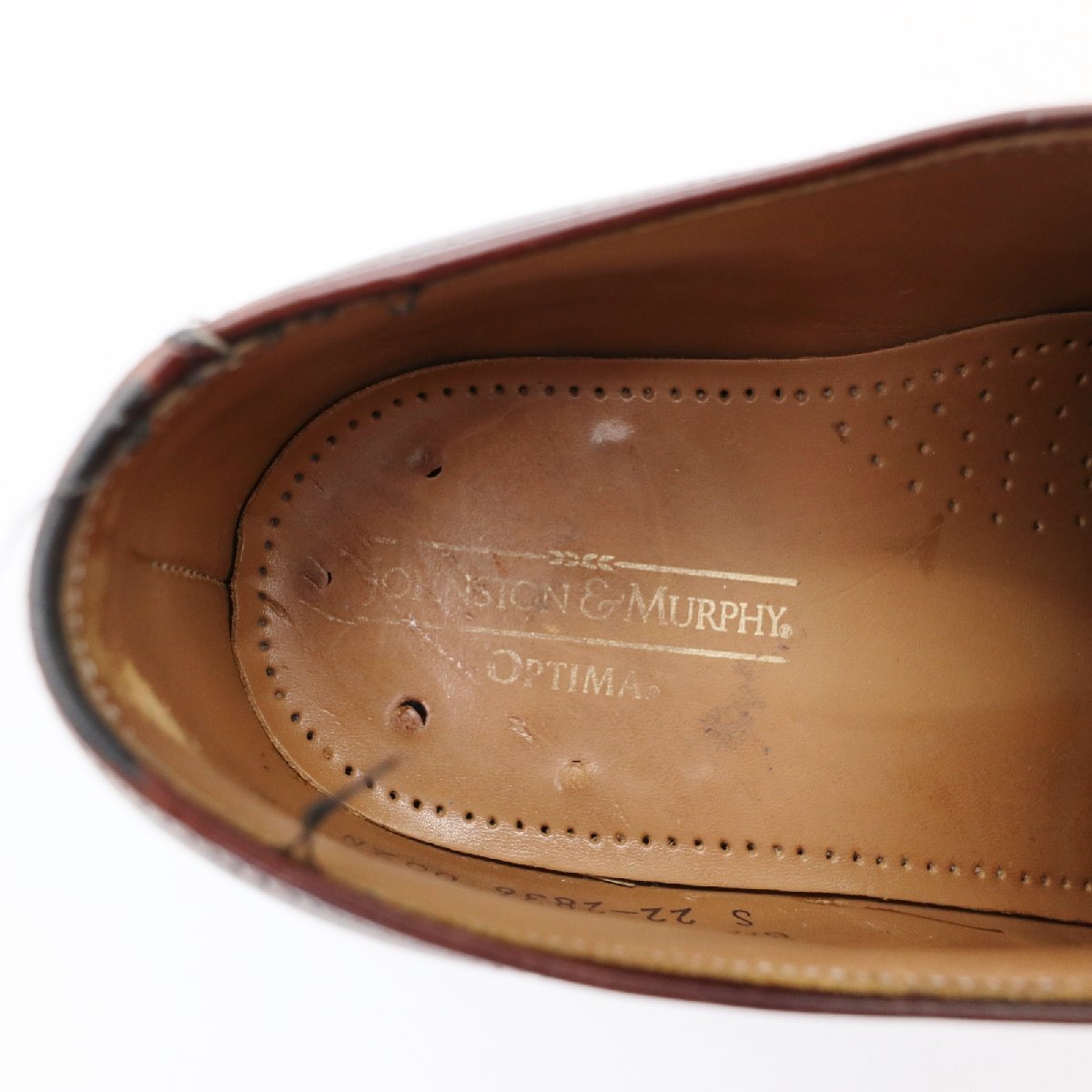 USA製 JOHNSTON&MURPHY 外羽根式 Uチップ 本革 レザー 革靴 レザーシューズ ( メンズ 8 1/2 D ≒ 26.5cm ) KA0057 1円スタートの画像10