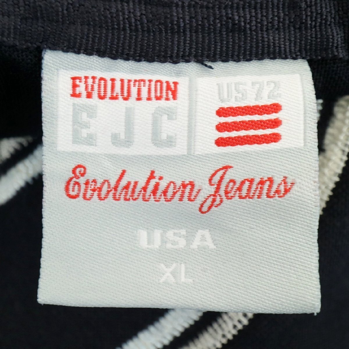 Evolution Jeans 野球 ニューヨーク ゲームシャツ ユニフォーム ブラック ( メンズ XL ) N0457 1円スタート_画像8