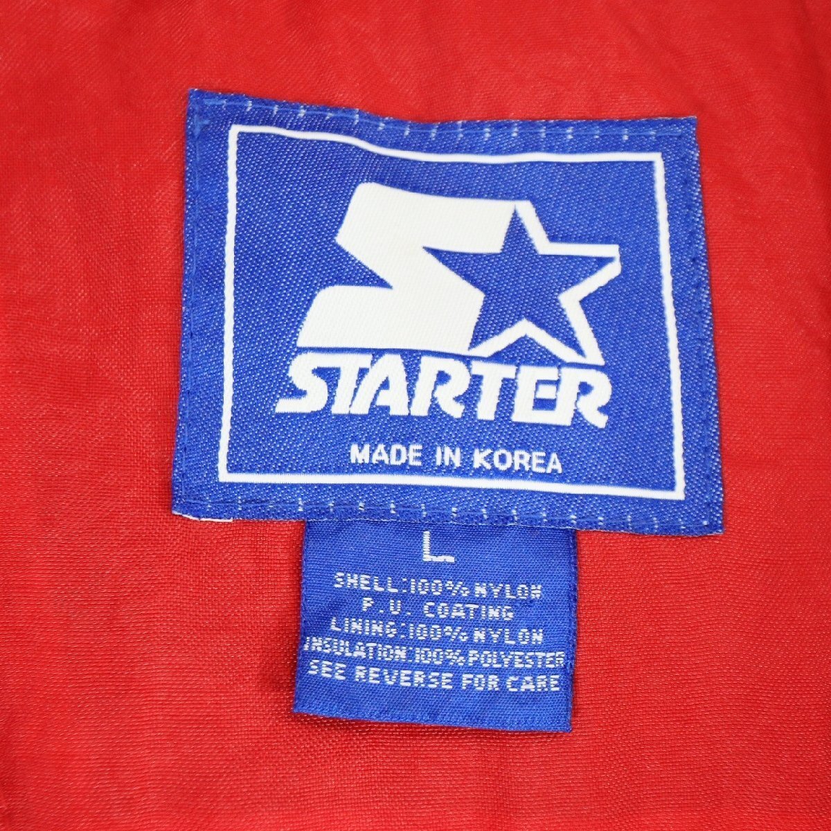 90s STARTER стартер Indy дыра f-ja-s с хлопком нейлон жакет баскетбол внешний красный ( мужской L ) N991 1 иен старт 