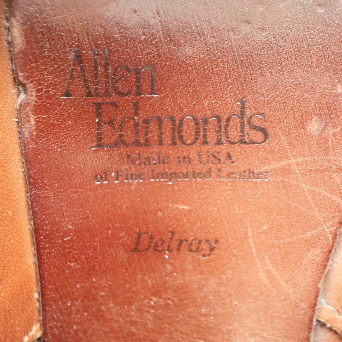 USA製 Allen Edmods 外羽根式 Uチップ 革靴 レザーシューズ 通勤 ダークブラウン ( メンズ 9 D ≒ 27cm ) KA0172 1円スタート_画像10