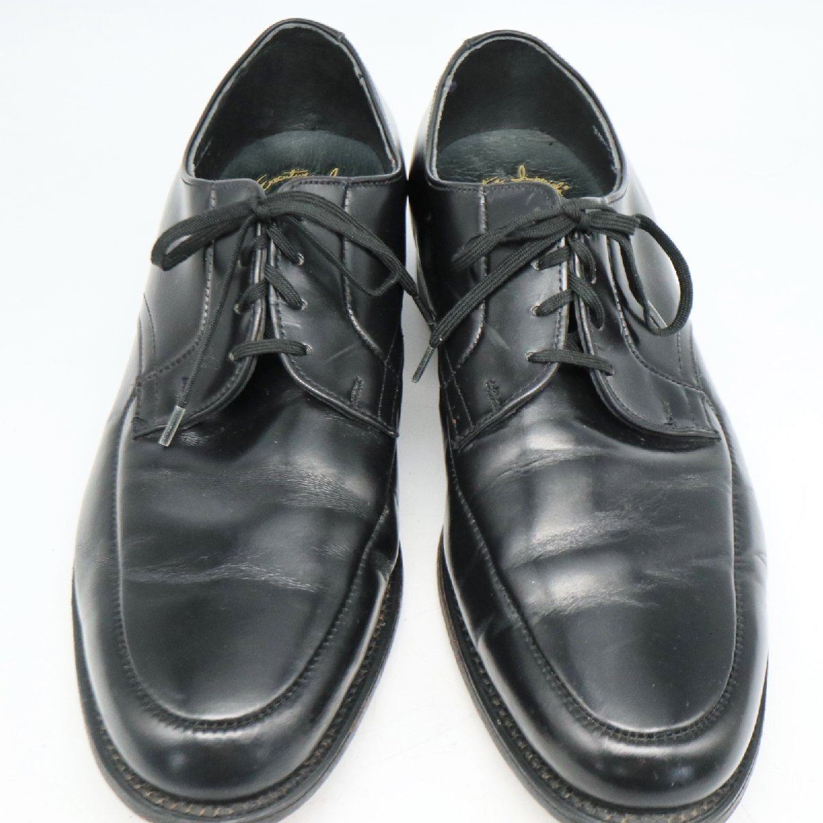 Executive Imperials 外羽根式 Uチップ レザー 革靴 レザーシューズ ブラック ( メンズ 9 1/2 4E ≒ 27.5cm ) KA0142 1円スタートの画像1