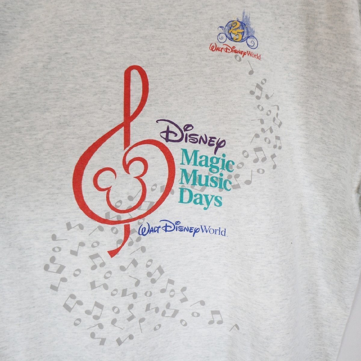 90ｓ USA製 FRUIT OF THE LOOM Disney Magic Music Days 半袖 プリントＴシャツ キャラ 霜降り ( メンズ XL ) N1099 1円スタートの画像4