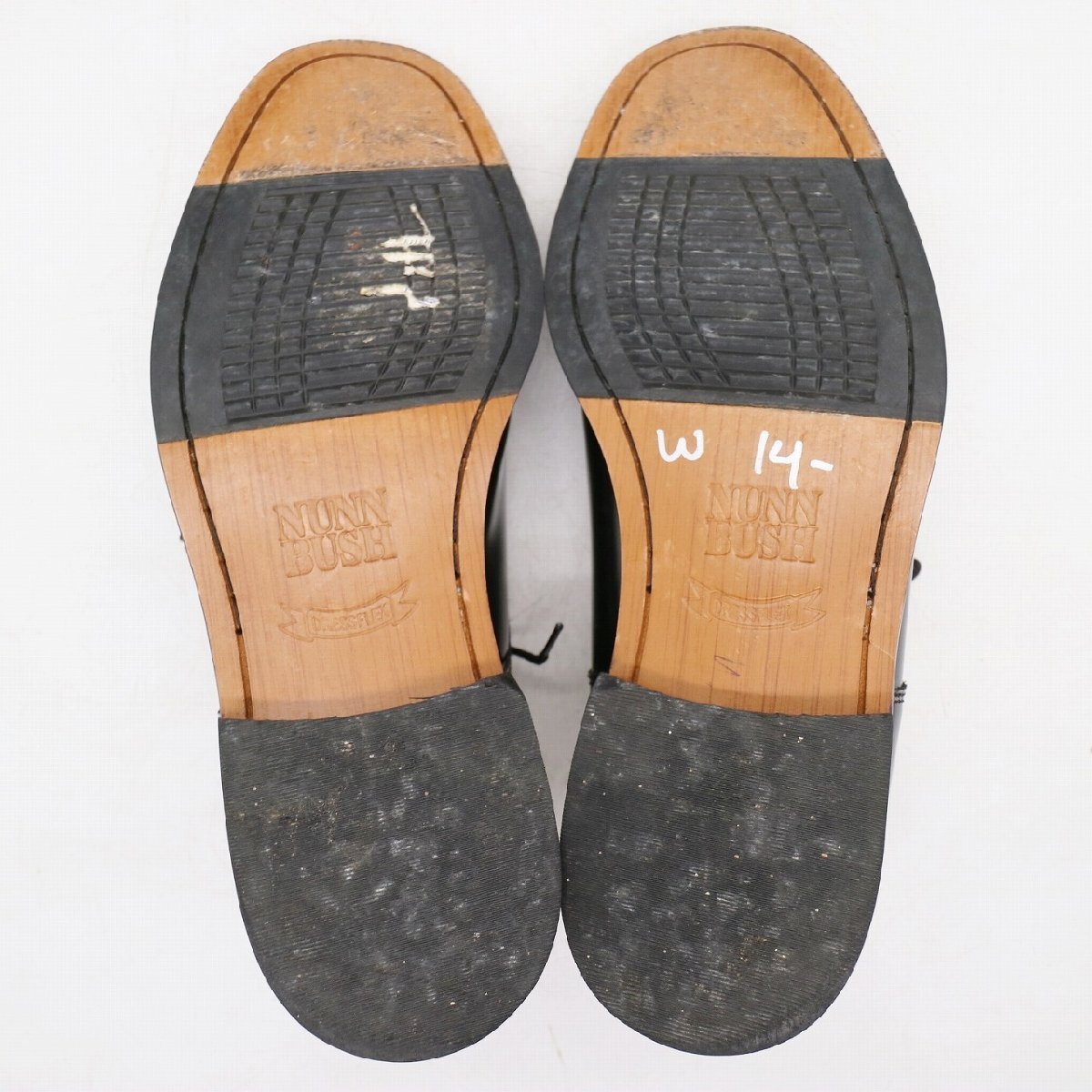 NUNN BUSH 外羽根式 ストレートチップ 本革 革靴 レザーシューズ フォーマル ブラック ( メンズ 9 1/2M ≒ 27.5cm ) KA0448 1円スタートの画像5