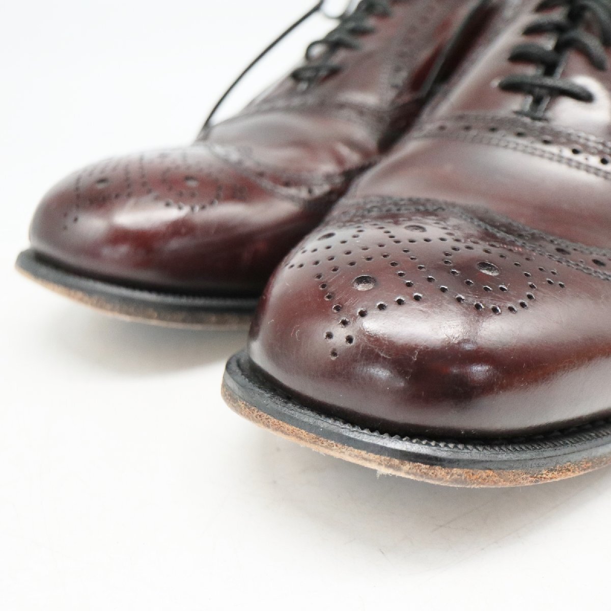 FLORSHEIM フローシャイム 内羽根式 ウィングチップ 本革 革靴 ダークレッド ( メンズ 9 1/2 D ≒ 27.5cm ) KA0222 1円スタート_画像6