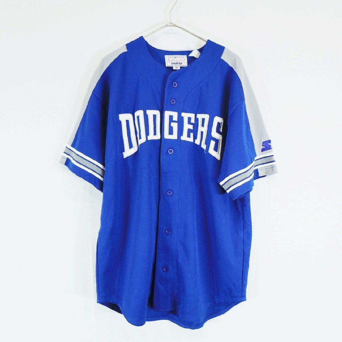 STARTER スターター MLB ロサンゼルス・ドジャーズ ゲームシャツ ベースボール プロチーム ブルー ( メンズ M ) N2886 1円スタート_画像1