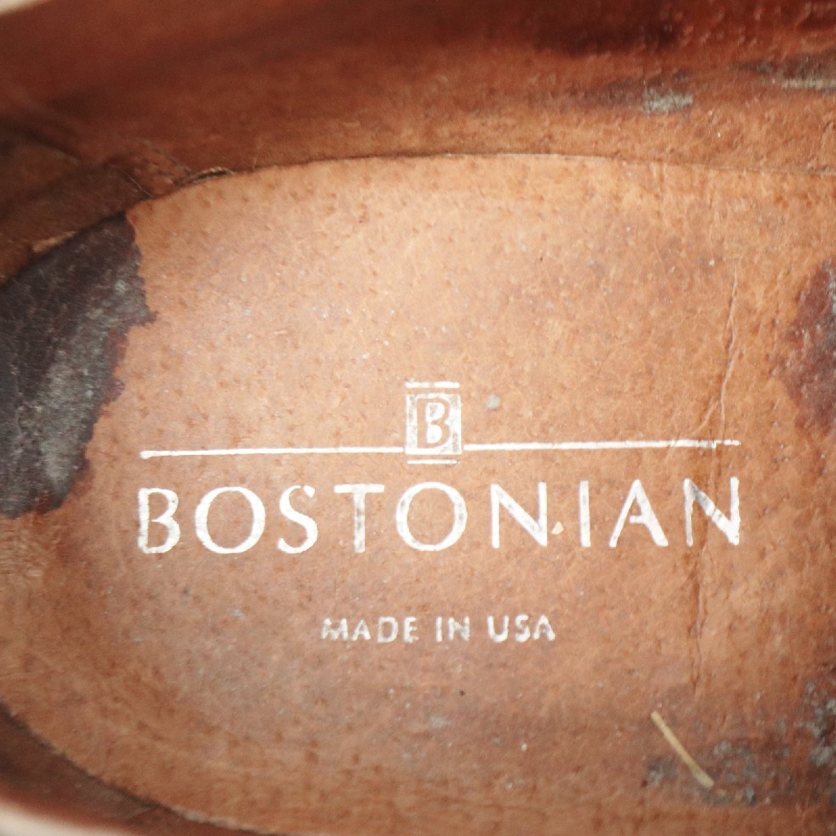 USA製 BOSTONIAN 内羽根式 ウィングチップ 本革 革靴 レザーシューズ ダークレッド ( メンズ 9 D/B ≒ 27cm ) KA0138 1円スタート_画像10