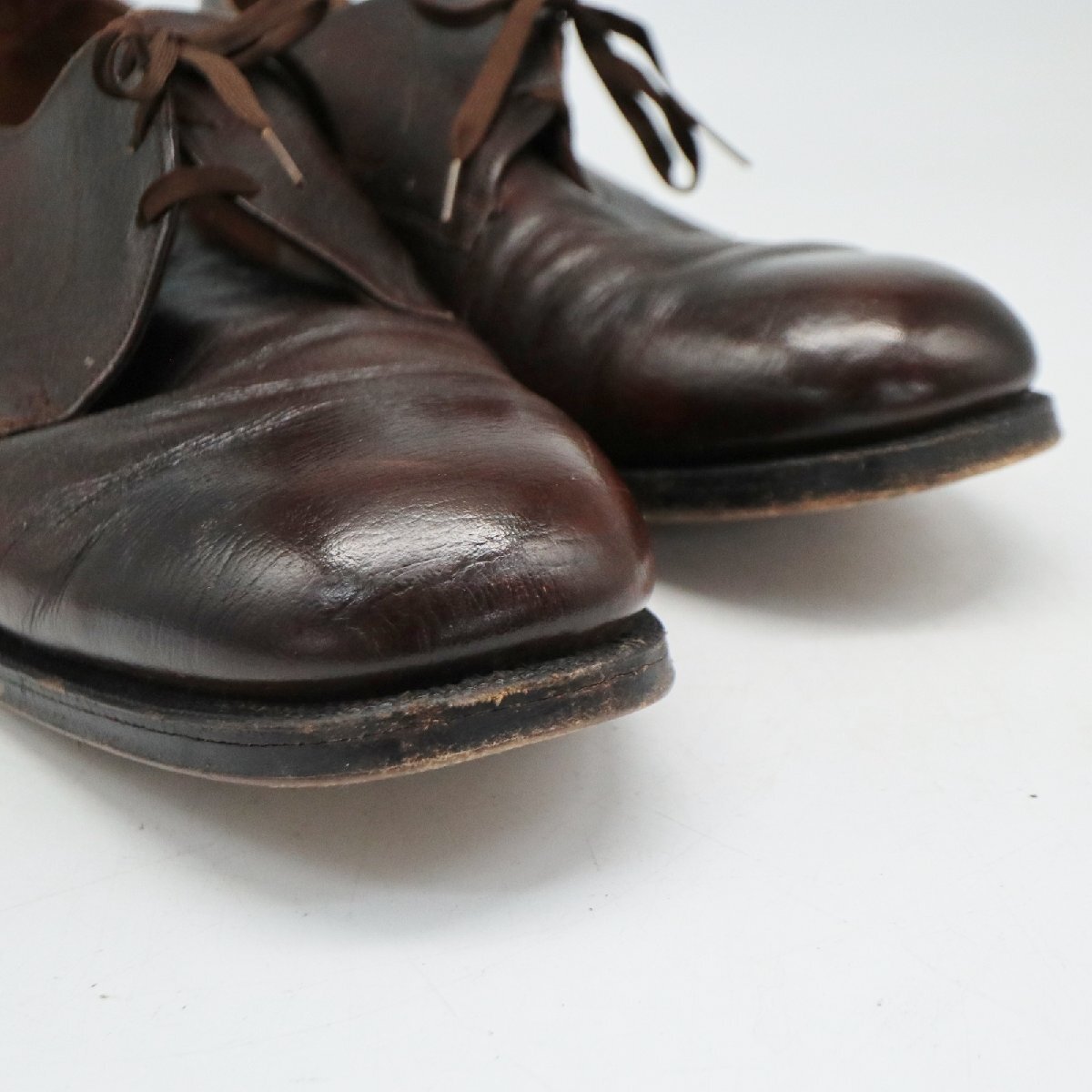 80-90 годы FLORSHEIM вне перо тип простой tu натуральная кожа кожа обувь обувь темно-коричневый ( мужской 10.5 ≒ 28.5cm ) KA0123 1 иен старт 