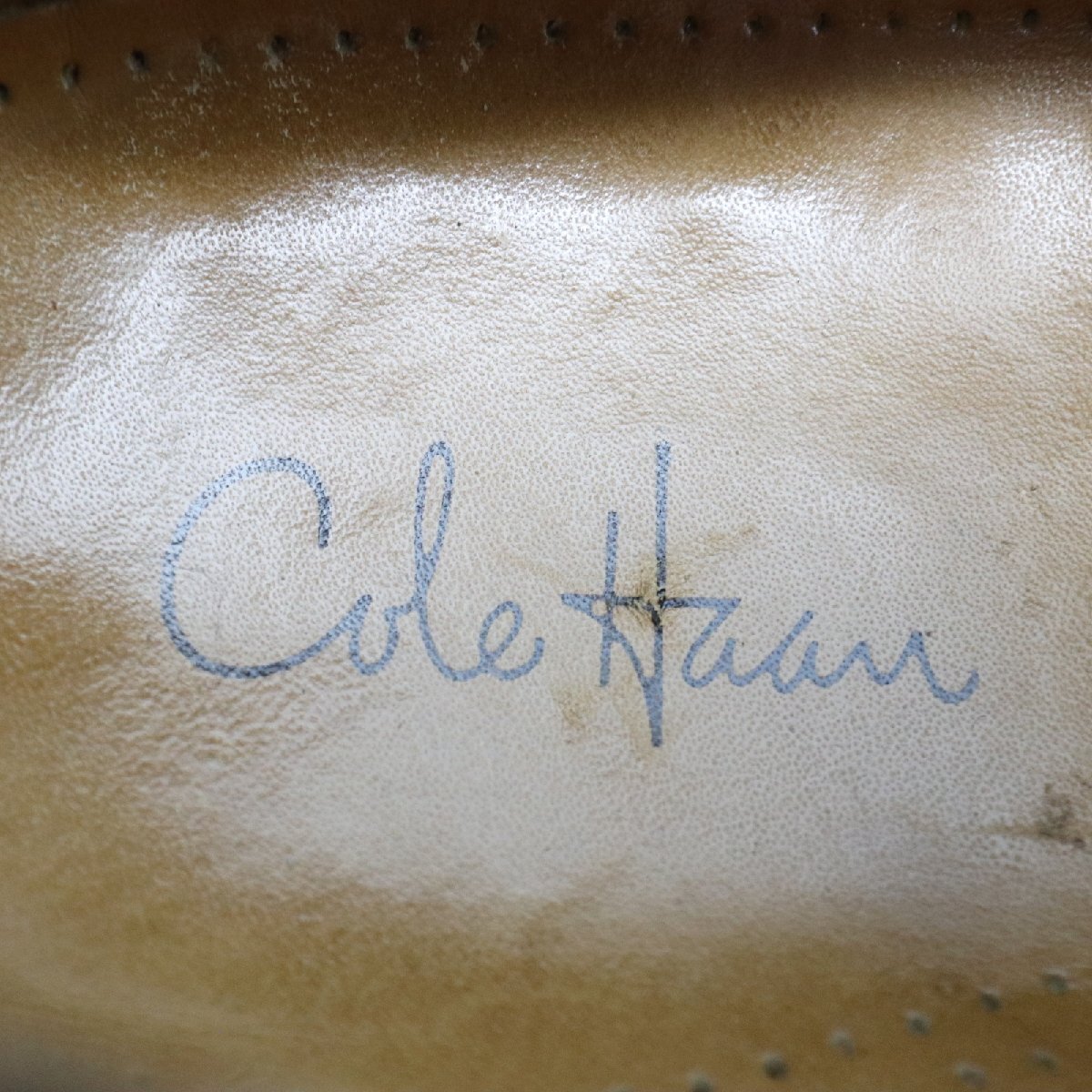 COLE HAAN 外羽根式 Uチップ 本革 レザー 革靴 レザーシューズ 通勤 ブラウン ( メンズ 9 1/2 D ≒ 27.5cm ) KA0106 1円スタート_画像10