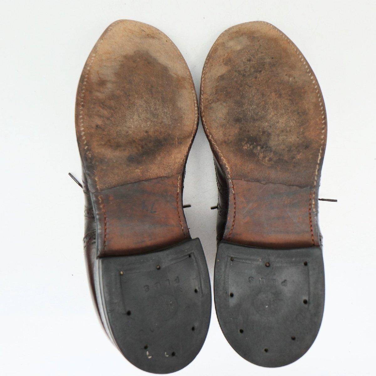 UNKNOWN ウイングチップ 内羽根式 牛革 レザーシューズ 靴 バーガンディ ( メンズ 9 1/2 D/B ≒ 27.5cm ) 5/ ka279 1円スタート_画像5