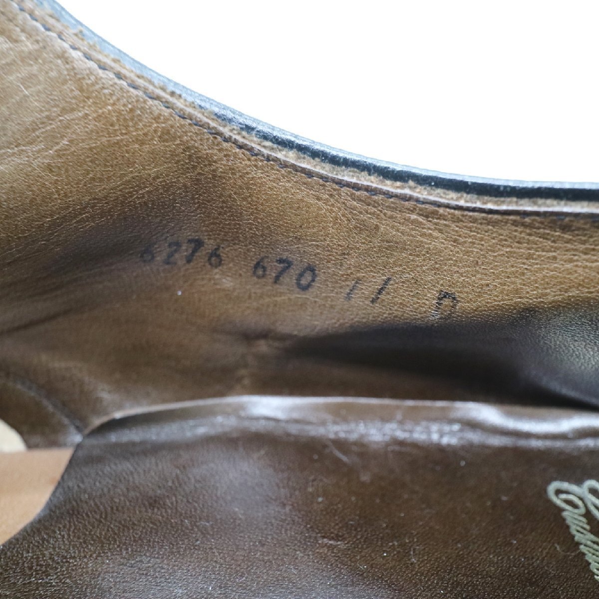 外羽根式 Uチップ 本革 レザー 革靴 レザーシューズ ブラック ( メンズ 11 D ≒ 29cm ) KA0323 1円スタート_画像9