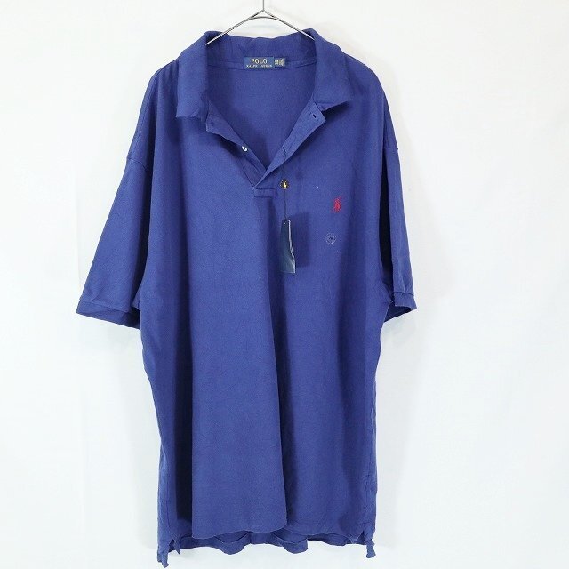 新品タグ付き Polo Ralph Lauren ラルフローレン S/S ポロシャツ ワンポイントロゴ サマー ブルー ( メンズ 2XB ) M9457 1円スタートの画像5