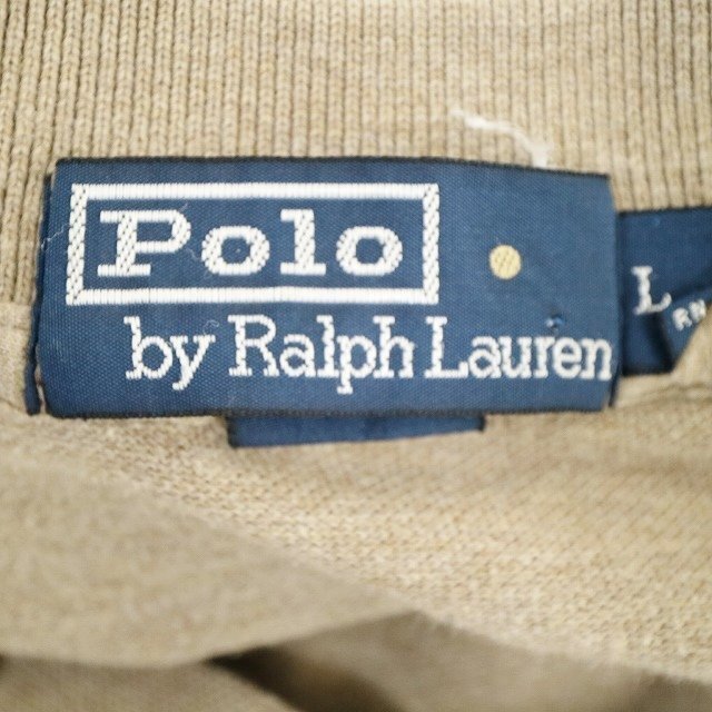 Polo by Ralph Lauren ポロラルフローレン S/S ポロシャツ 鹿の子 半袖 カジュアル ベージュ ( メンズ L ) M9443 1円スタートの画像8