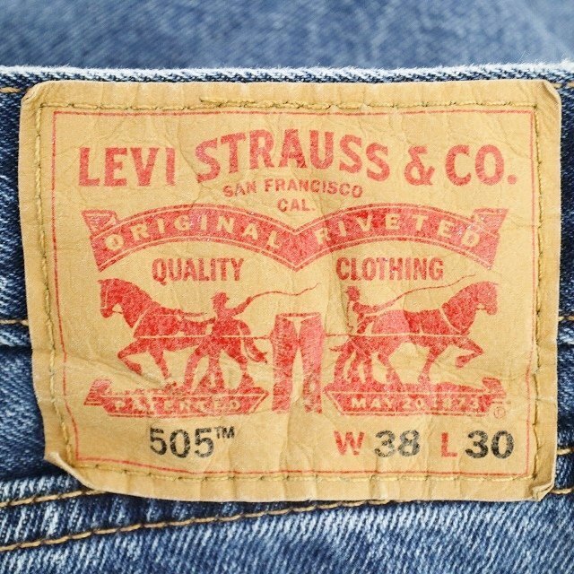 Levi's リーバイス 505 デニムパンツ アメリカンカジュアル ストリート ライトブルー ( メンズ 38×30 ) M9520 1円スタートの画像9