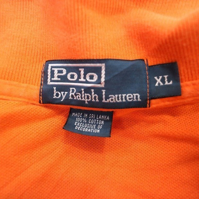 Polo by Ralph Lauren ラルフローレン 半袖 ポロシャツ ワンポイントロゴ サマー オレンジ ( メンズ XL ) M9471 1円スタート_画像6