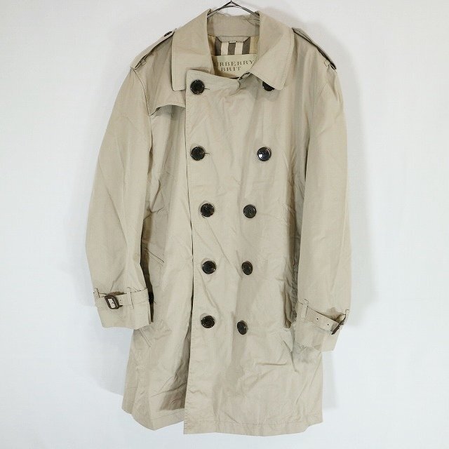 BURBERRY BRIT バーバリーブリット トレンチコート アウター 防寒 フォーマル 通勤 通学 ベージュ ( メンズ L ) M9408 1円スタート_画像1