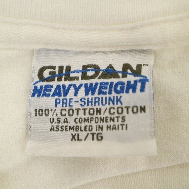 90s USA製 GILDAN 半袖 プリントTシャツ アメリカンカジュアル トランプ 人物 ホワイト ( メンズ XL ) M9730 1円スタート_画像10