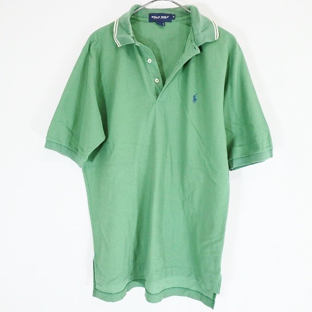 POLO GOLF Ralph Lauren ポロゴルフ S/S ポロシャツ ワンポイントロゴ サマー グリーン ( メンズ M ) M9439 1円スタート_画像3