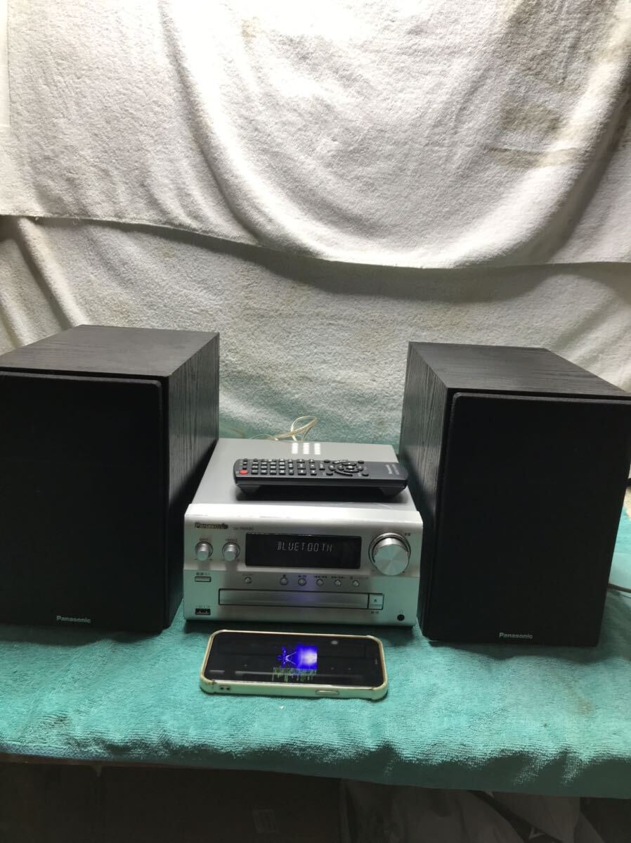 [CV0304]Panasonic/ Panasonic CD stereo system SA-PMX80 remote control attaching CD/AM/FM/Bluetooth other high-res correspondence mini component 