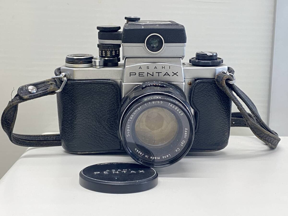 M-6185 【同梱不可】980円～ 中古品　ASAHI PENTAX/アサヒペンタックス　SV　一眼レフ　フィルムカメラ　1:1.8/55　1804859　METER付き　_画像1