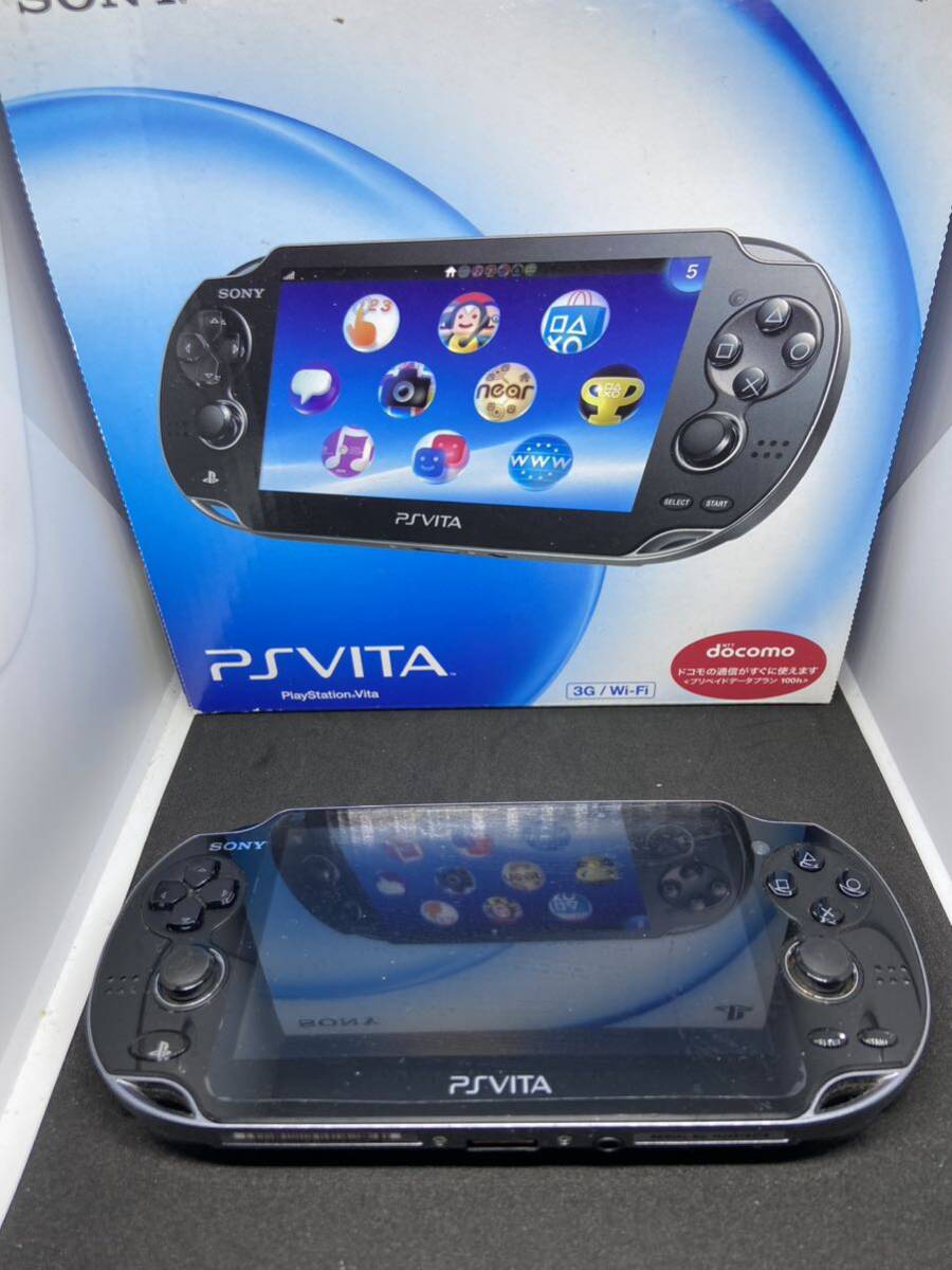 PlayStation Vita 3G/Wi‐Fiモデル クリスタル・ブラック PCH-1100+8GBメモリーカード_画像1