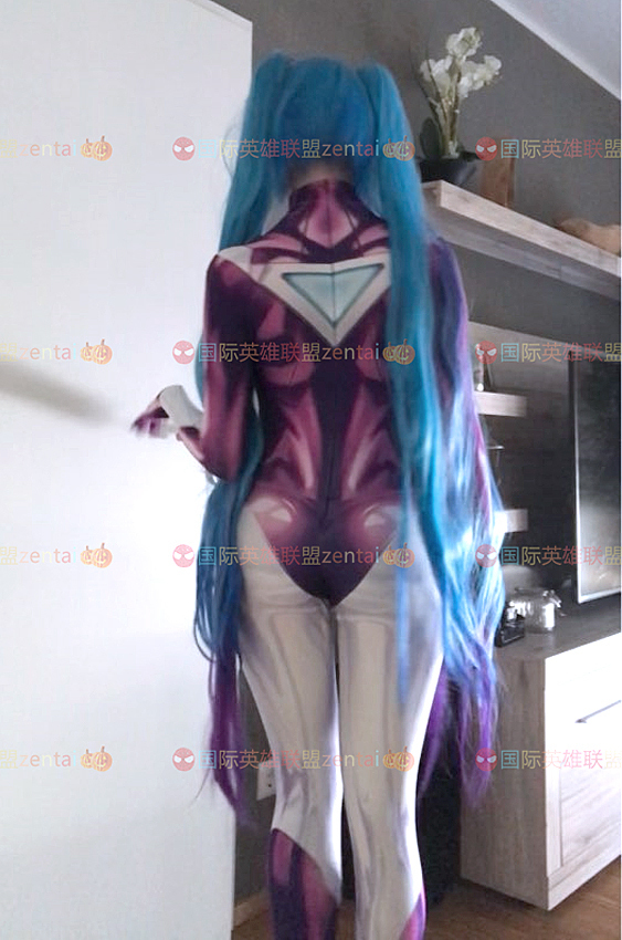 ☆送料込み☆JG-4 Mサイズ コスプレ League of Legends Sona スーパーヒーロー 衣装 3Dプリント プラグスーツ コスチューム_画像2