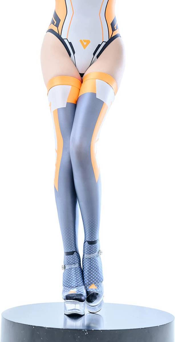 ☆送料込み☆ JG-6 Lサイズ 新商品♪ イエロー コスプレ セクシー 3Dプリント 半袖 ハイレグ ボディスーツ 水着 ニーハイ レースクイーン_画像5