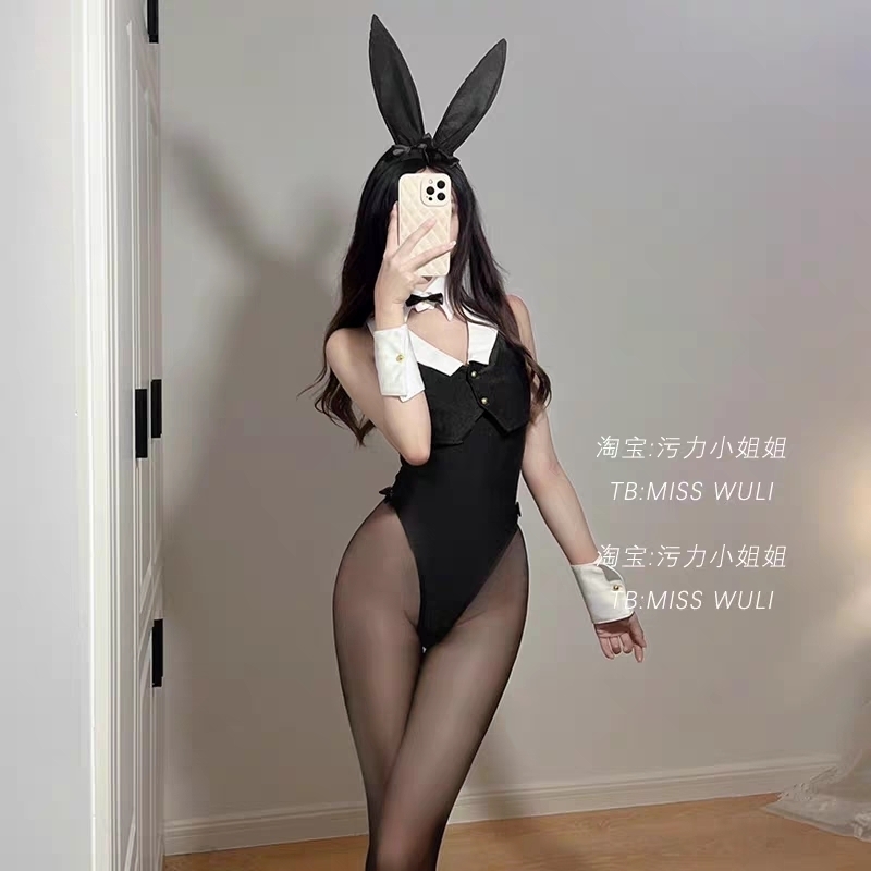 * включая доставку *JG-7 черный костюмированная игра sexy .. костюм кролика большой . черный chi открытый боди 