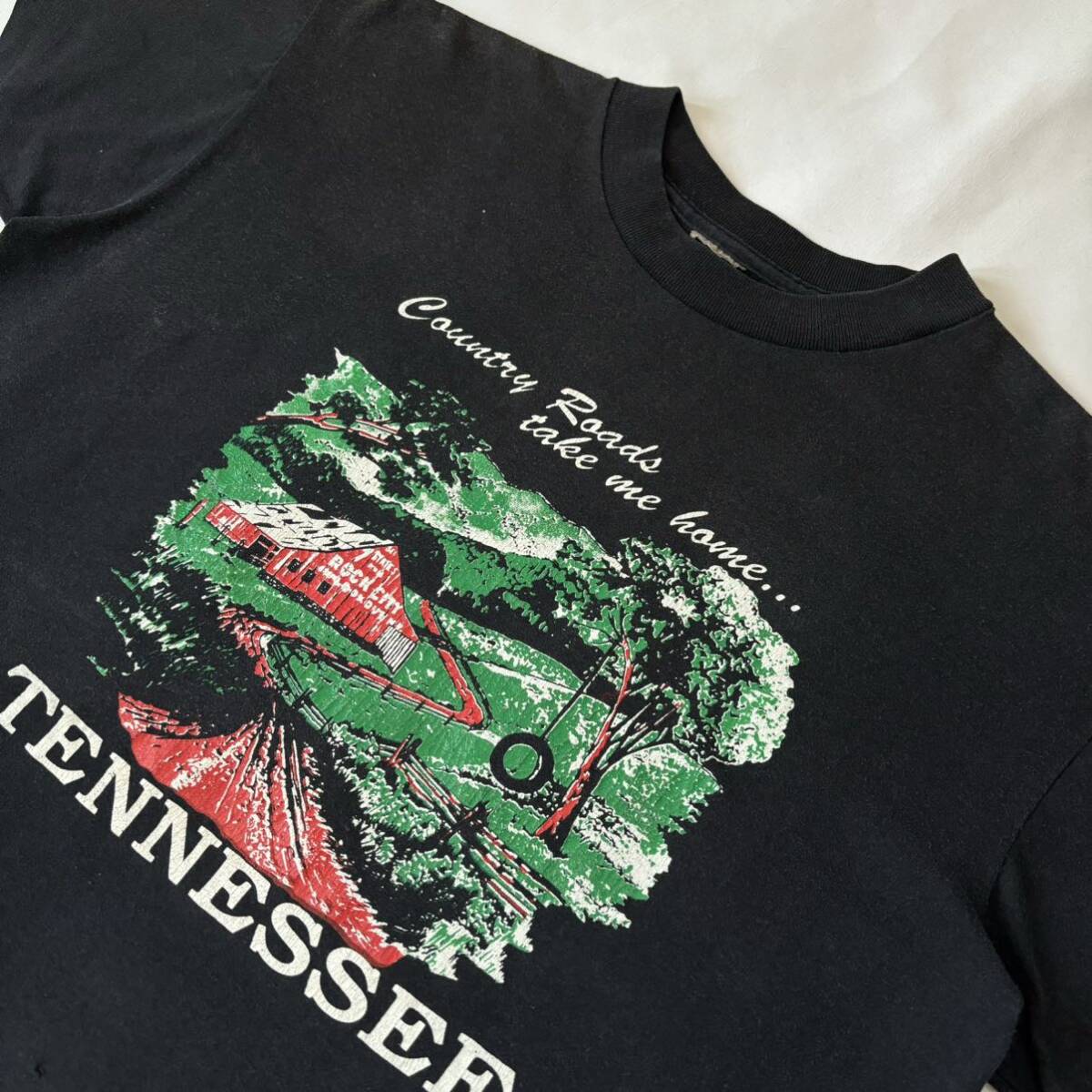 90s Unkown Tennessee Country Roads take me home Print Tee 90年代 テネシー カントリーロード プリント Tシャツ vintage ヴィンテージ_画像3