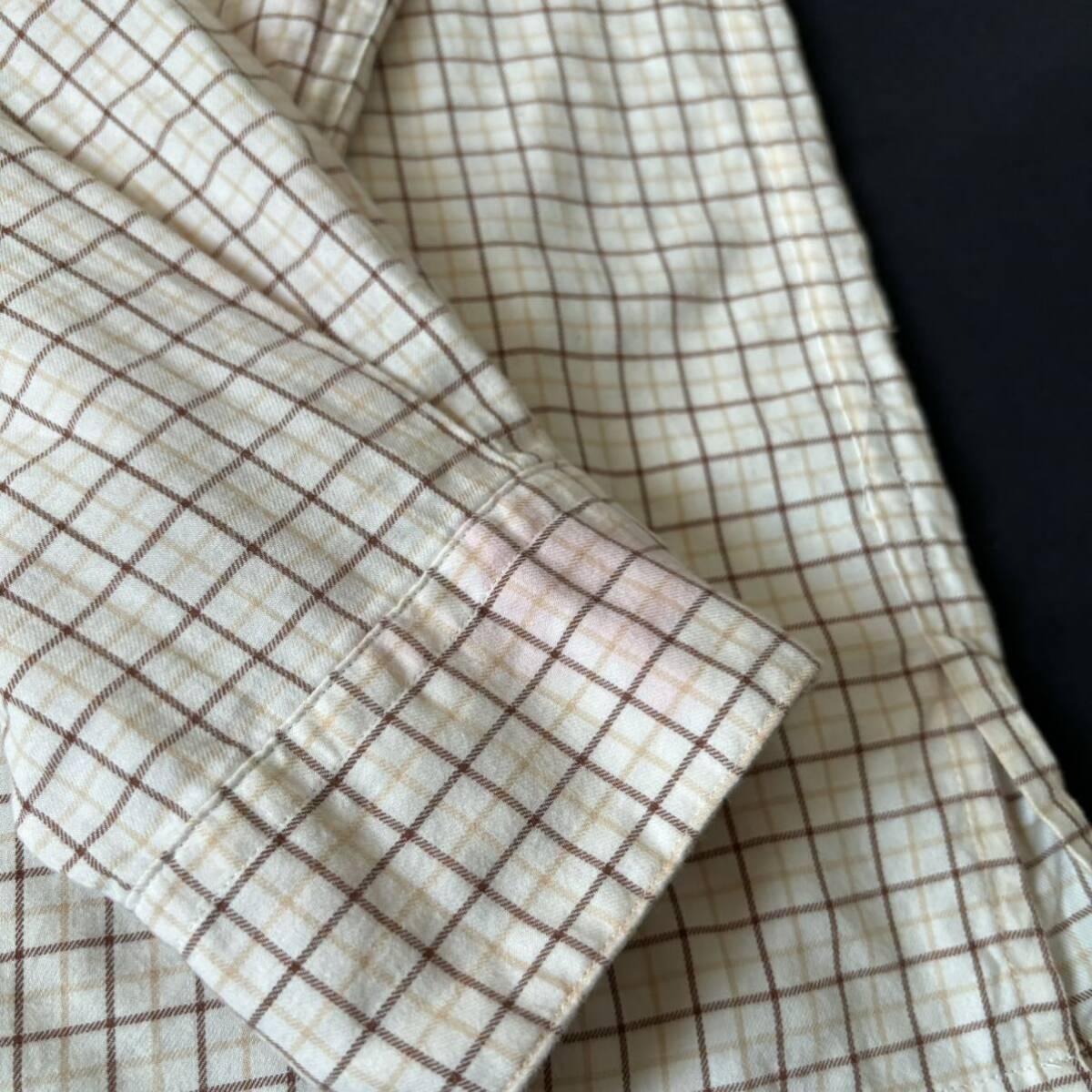 90s Polo Ralph Lauren Cotton Plaid Open Collar Shirt 90年代 ポロ ラルフローレン コットン チェック オープンカラーシャツ vintage_画像9