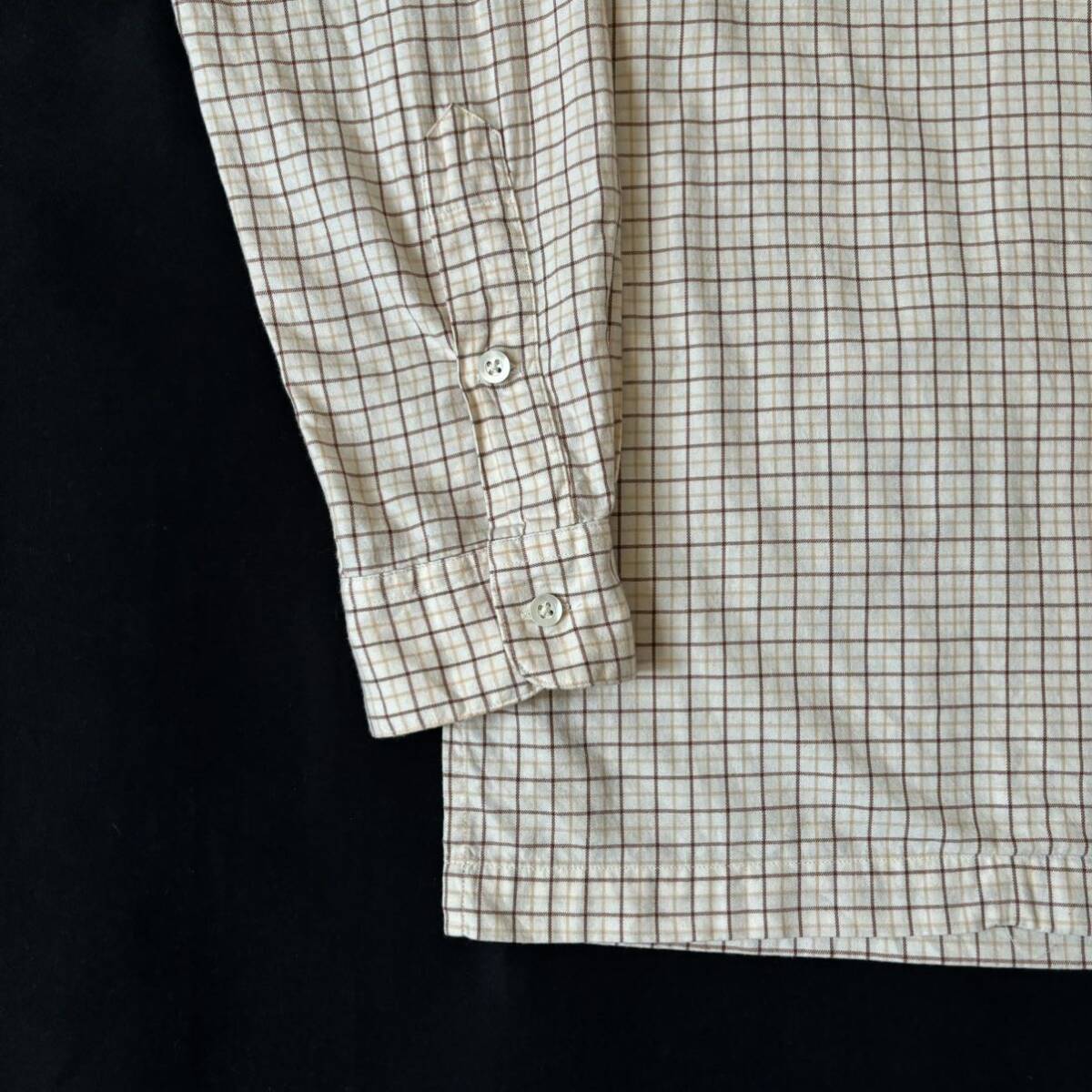 90s Polo Ralph Lauren Cotton Plaid Open Collar Shirt 90年代 ポロ ラルフローレン コットン チェック オープンカラーシャツ vintage_画像6