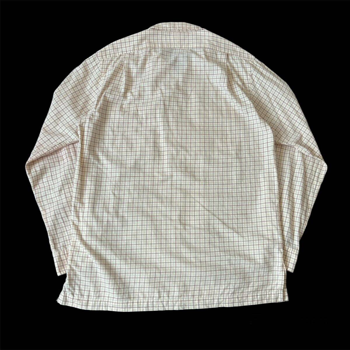 90s Polo Ralph Lauren Cotton Plaid Open Collar Shirt 90年代 ポロ ラルフローレン コットン チェック オープンカラーシャツ vintage_画像2