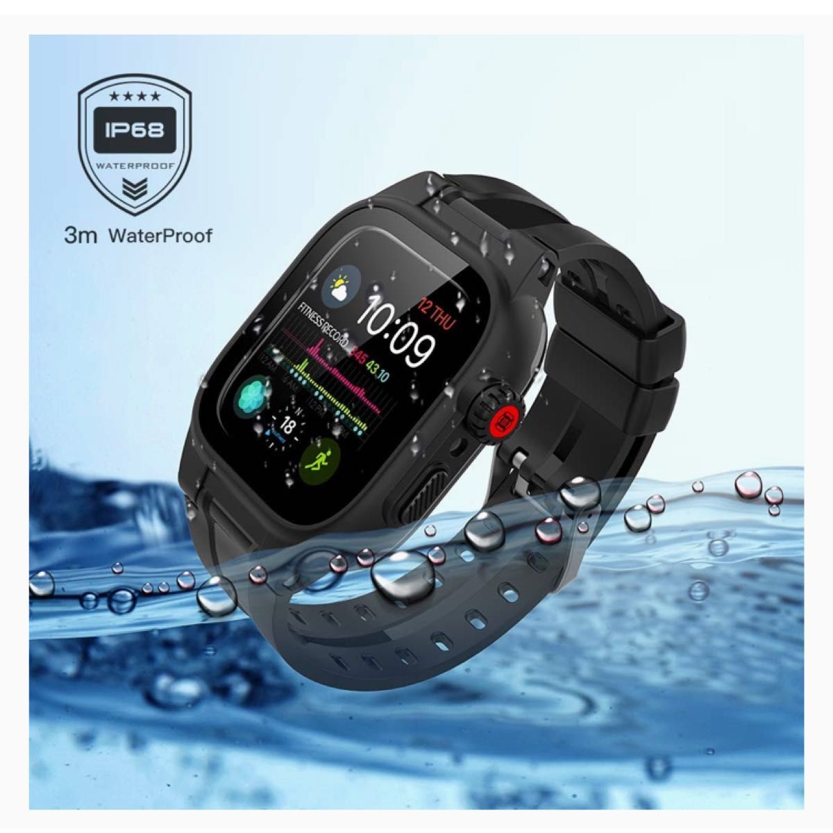 Apple Watch Series 2020 SE/6/5/4 44mm 防水ケース バンド　DINGXIN IP68完全防水 