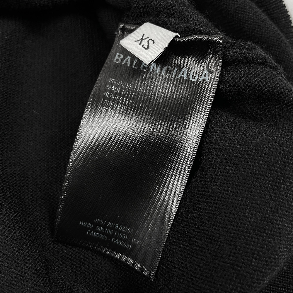 美品 BALENCIAGA バレンシアガ エンブロイダリー 刺繍ロゴ ニット セーター XS ブラック 黒 レディース 高級_画像8