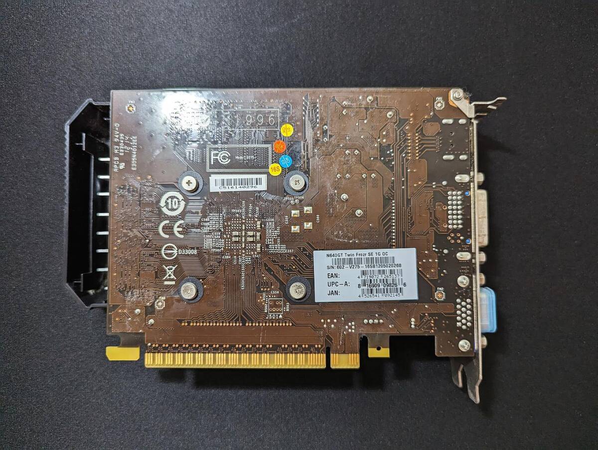 【送料込】グラフィックボード msi N640GT Twin Frozr SE 1G OC (PCIe x16 2スロット)【ジャンク】の画像3