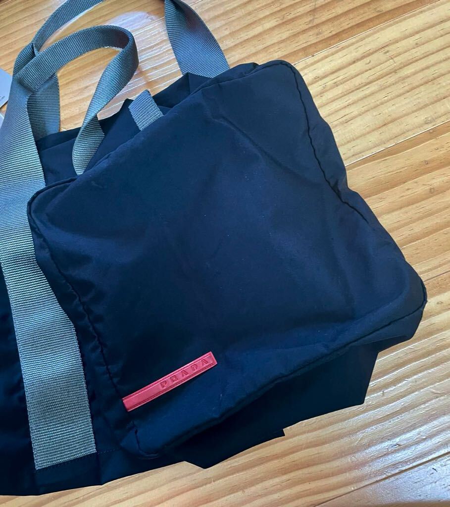 [1 jpy start ]PRADA Prada sport Boston bag handbag shoulder .. black black Prada men's travel Carry case 