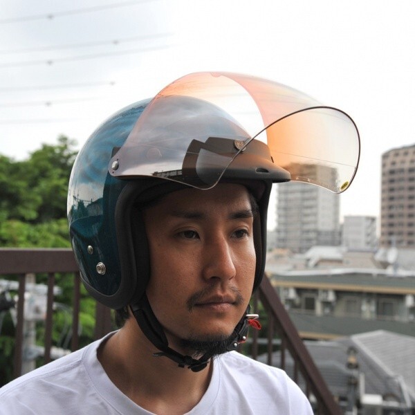 72JAM ジェットヘルメット シールド 開閉式 スクエアシールド フリップアップベース一体型 日焼け防止 メンズ レディース SSV05_画像2