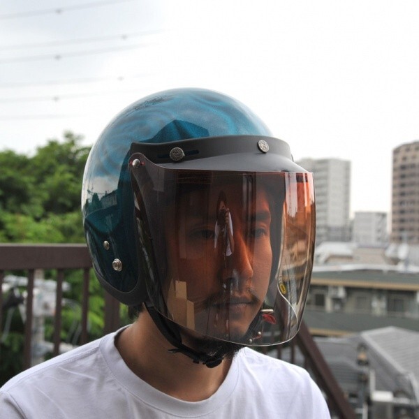 72JAM ジェットヘルメット シールド 開閉式 スクエアシールド フリップアップベース一体型 日焼け防止 メンズ レディース SSV05_画像3