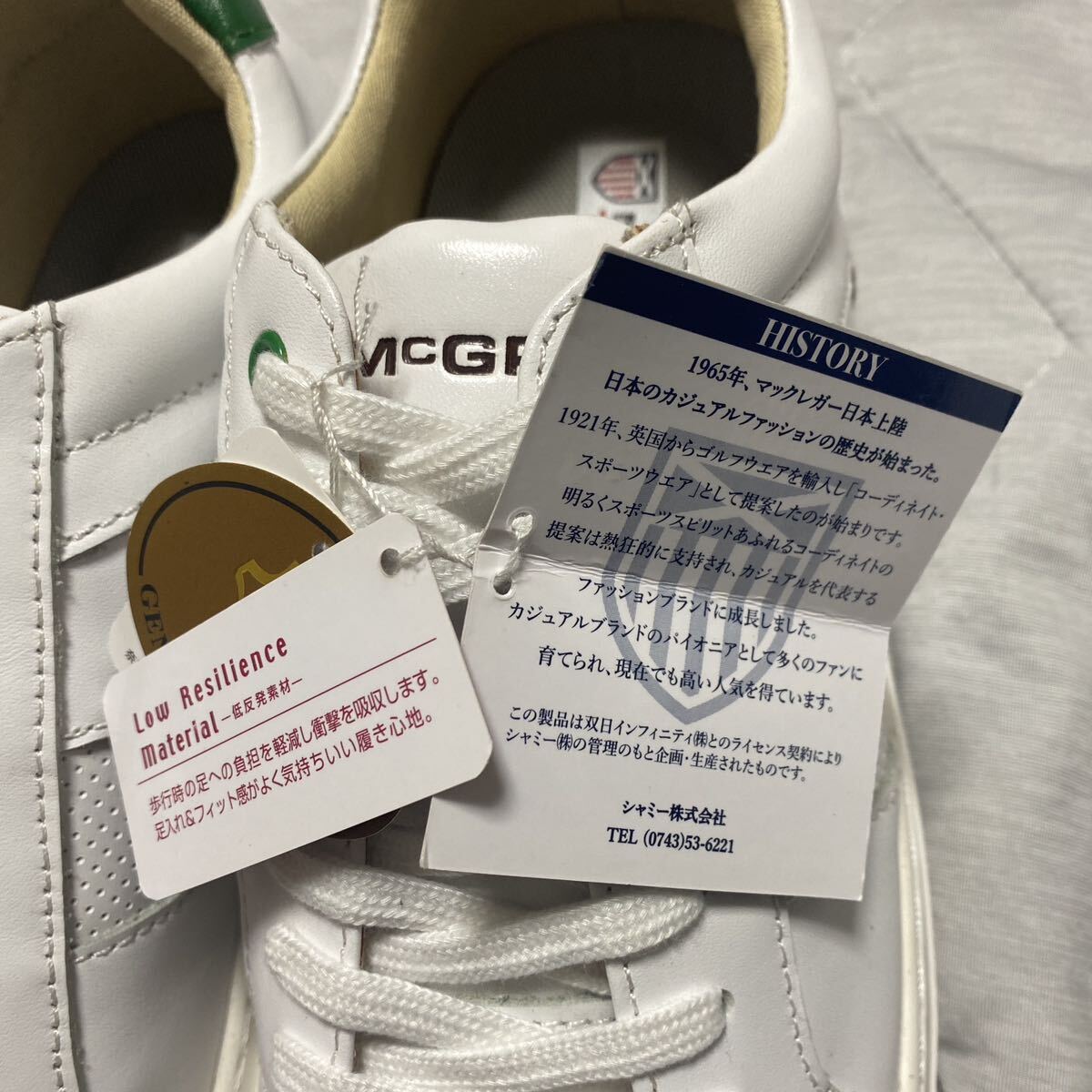 5C【新品　未使用】McGREGOR マックレガー スニーカー 25.0 牛革 レザーシューズ 革靴 白 ホワイト MC8020 格安_画像6