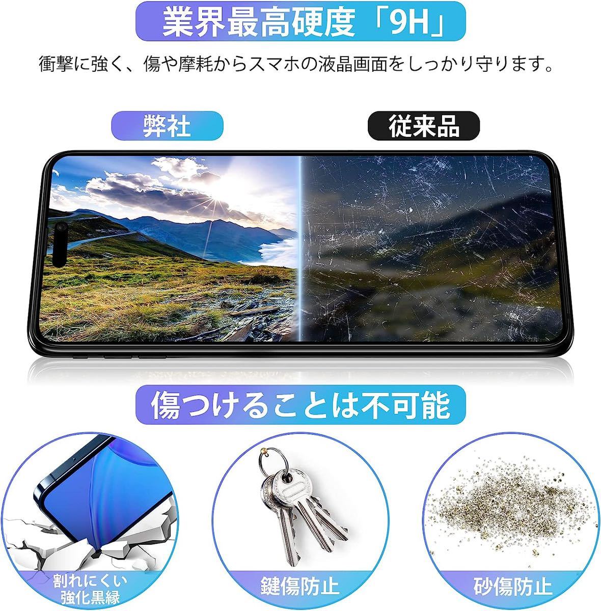 【覗き見防止】iPhone 14 Pro ガラスフィルム iPhone 14 Pro 保護 フィルム【2枚セット】の画像7