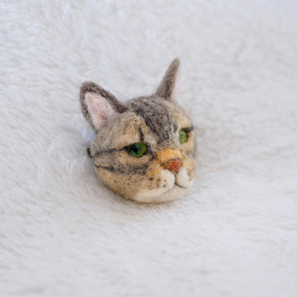 キジトラ 猫 ブローチ 羊毛フェルト ハンドメイドの画像3