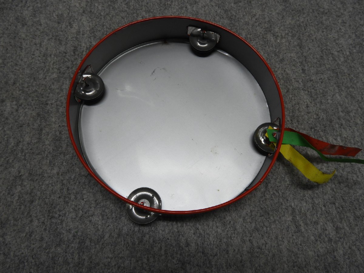  Showa Retro tambourine tin plate made (4865)