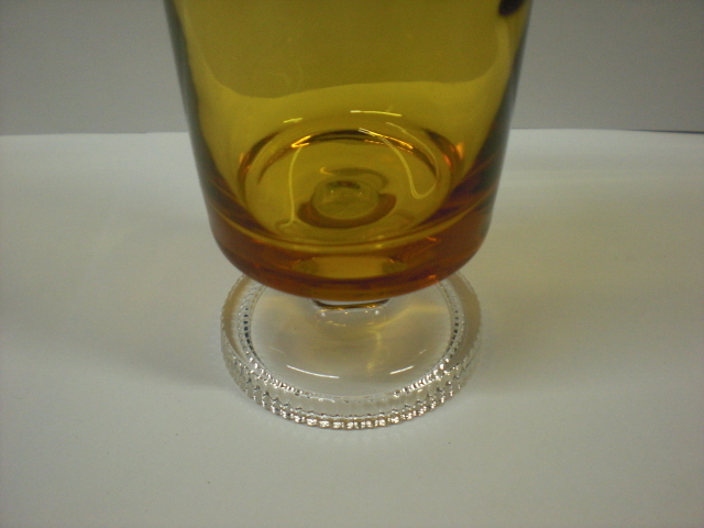 未使用　昭和レトロ　グラス 脚付き　飴色　茶色　5個セット 　ADERIA GLASS ABSTスラック9（2529）_画像4