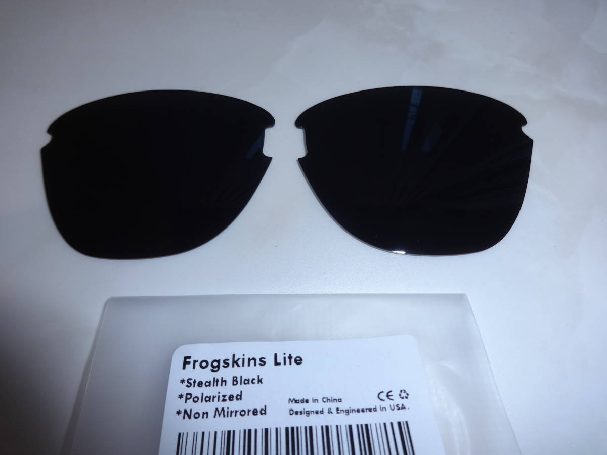 処分価格！ オークリー Frogskins Lite フロッグスキンライト用 カスタム偏光 レンズ BLACK Color Polarized 新品 オークリー_画像1