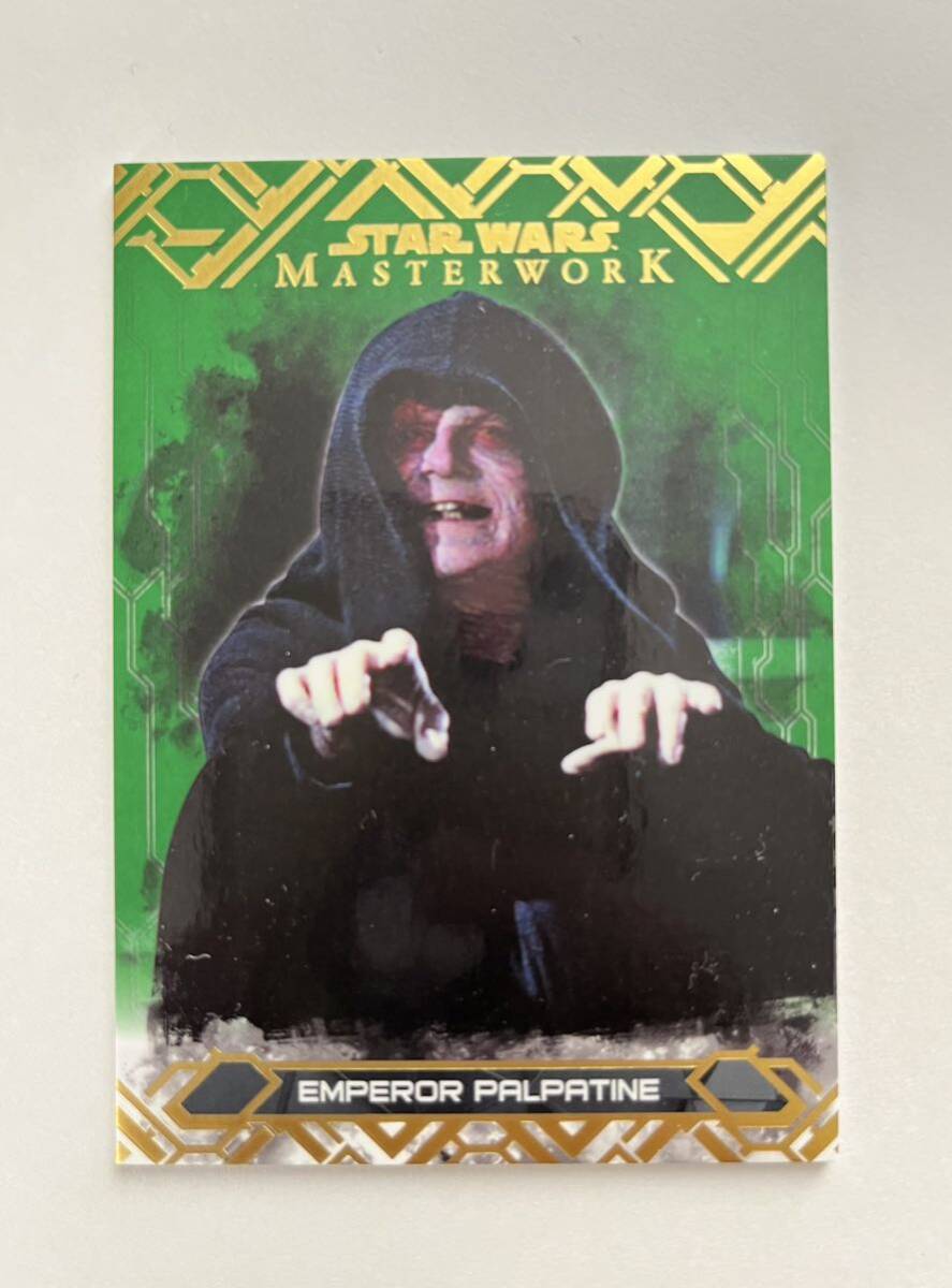  2017 topps star wars masterwork パルパテーン皇帝99枚限定グリーンパラレルカード_画像1