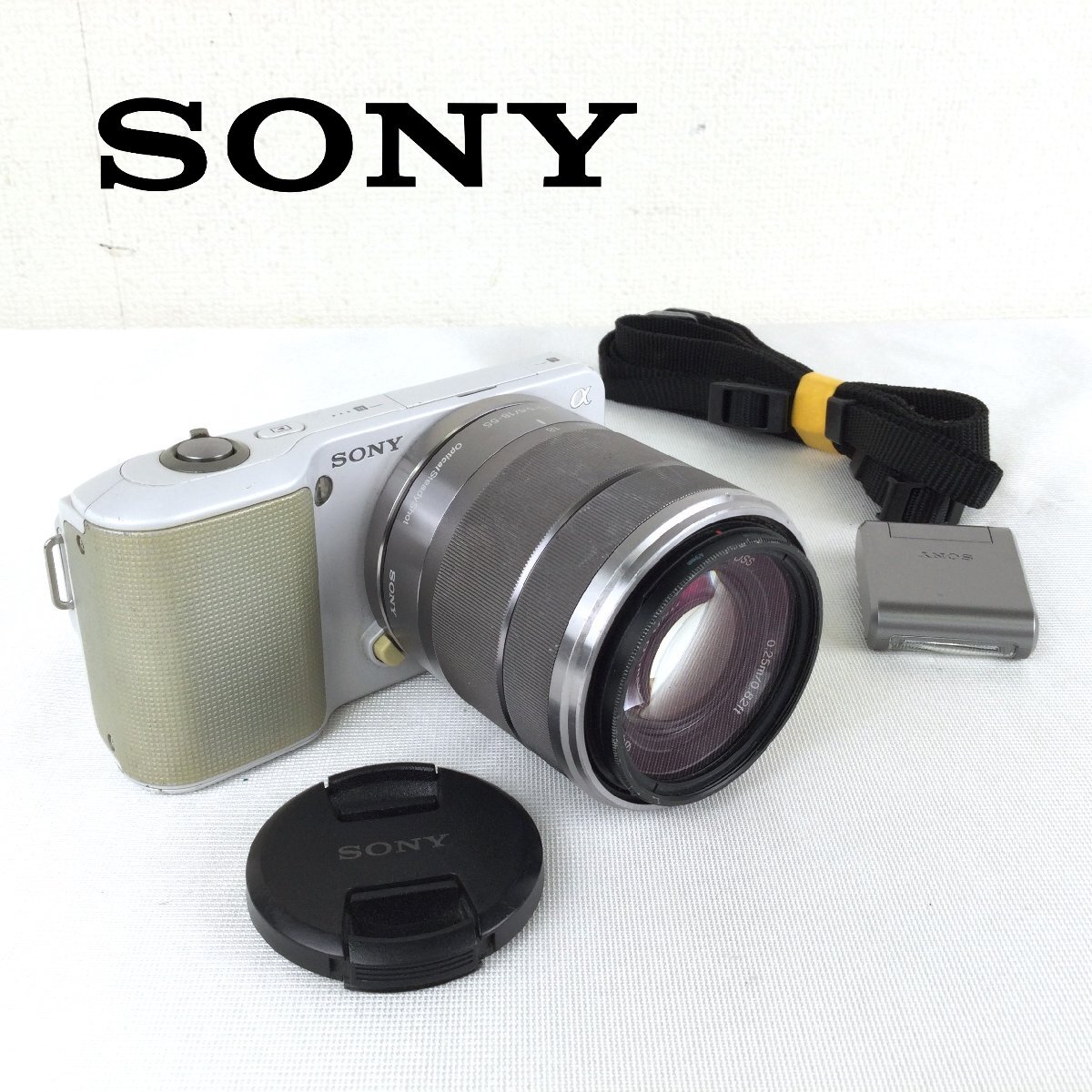 1205【ジャンク】 SONY ソニー α アルファ NEX-3 シルバー ミラーレス デジタル一眼レフカメラ デジカメ / レンズ E 3.5-5.6.18-55 OSS_画像1