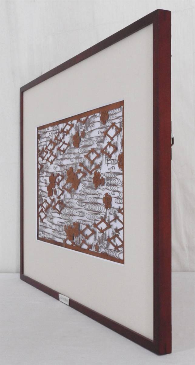 [ genuine work ]{ cut ..} Edo fine pattern paper pattern plum .. water map frame 