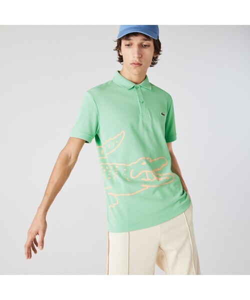 「LACOSTE」 半袖ポロシャツ 3 ライトグリーン メンズ_画像1