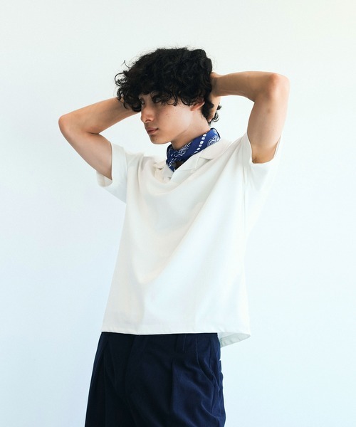 「aimoha」 半袖ポロシャツ LARGE ホワイト メンズ_画像1